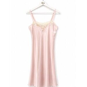 Natori Pink Vintage Slip Dress Size Petite Dainty Coquette Satin Designer